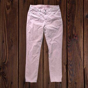 AG Adriano Goldschmied Pink Fine Wale Corduroy Prima Cigarette Ankle Pants 28